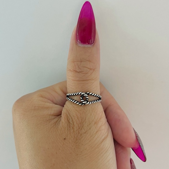 Sterling silver interwoven rope ring, rope ring, silver rope ring, dainty ring - Picture 9 of 9